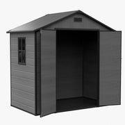 8x4FT Garden Shed Plastic Tool Bike Storage House with Lockable Doors & Floor UK