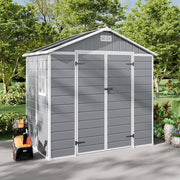 Large Plastic Shed 8x8 6x8 5x4FT Outdoor Garden Tools Storage House with 2 Doors