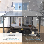 3 x 3m Wall Mounted Pergola Outdoor Aluminium Gazebo Patio Lean to Awning Deck