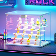 LED Glass Door Display Case RGB Music Sync 5-Tier Adjustable Figure Showcase
