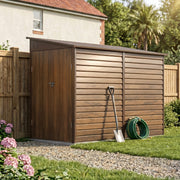 4.6 x 9 FT Metal Outdoor Storage Shed Lockable Double Door Steel Garden House