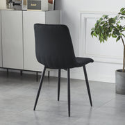 4X Dining Chairs Set Faux Suede Leather Padded Seat Metal Legs Kitchen Office