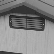 Plastic Garden Shed Apex Roof 6X8FT with Floor Panel Lockable Storage House Grey