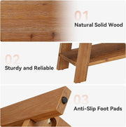 55.12 Inch Modern Solid Wood Entryway Bench with Shoe Storage Shelf for Hallway
