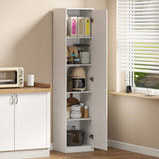 180cm Tall Kitchen Cupboard, Freestanding 5-Tier Pantry Storage Cabinet, White