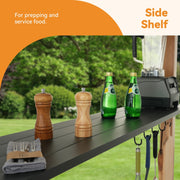 1.8x3.6m Outdoor Hardtop Grill Gazebo Steel Roof w/Side Shelf and Bottle Opener
