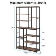 79 inch Tall Bookshelf Bookcase, 8-Tier Freestanding Open Display Storage Shelf