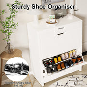 Shoe Rack Shoes Storage Cabinet Wooden Stand Cupboard 3 Compartment Organiser