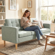 Modern 3 Seater Sofa with Hidden Storage and Rubber Wood Legs