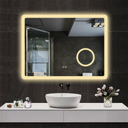 Illuminated Bathroom Mirror With LED light Bluetooth Shaver Socket Demister