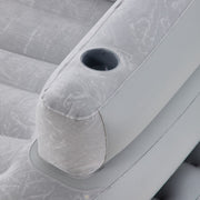 Inflatable Couch Sofa Bed, Flocked Air Mattress Bed with Armrest, Double Size