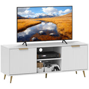 Modern TV Stand Cabinet with Storage for Living Room, White