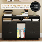 File Cabinet Mobile Lateral Filing Storage Organizer-Black