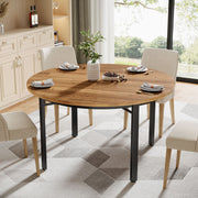Round Dining Table for 4-6 People, 120cm Circle Kitchen Furniture Dinner Table