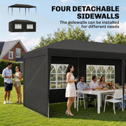 6m x 3m Garden Gazebo Marquee Canopy Party Tent Canopy Patio Dark Grey