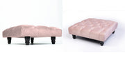 Large Square Footstool Coffee Table Upholstery Fabric Footstools Matching Button