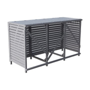 Wooden Triple Wheelie Bin Storage Store Outdoor Garden Rubbish Dustbin Shed UK