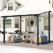 3 x 3m Wall Mounted Pergola Outdoor Aluminium Gazebo Patio Lean to Awning Deck