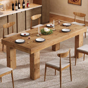 63-Inch Modern Solid Wood Dining Table Rectangular Kitchen Table for 4-6 Person
