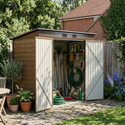 4 x 8ft Metal Garden Shed Outdoor Storage Shed with Lockable Door Weatherproof