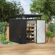 8.5ft x 5.4ft Pent Metal Garden Storage Shed Motorcycle Sheds with Lockable Door