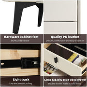 Smart Bedside Table with Light Phone Charging Modern Bedroom Furniture 2 Drawers