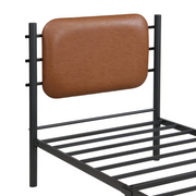 3FT Single Bed Frame !SALE! Metal Upholstered Headboard Brown Black Modern