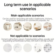 48X Marble Tiles Wall Sticker Self-Adhesive Stick Kitchen Bathroom Decor 30*60CM