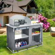 Outdoor Camping Kitchen Cupboard Cook Table Folding Storage Unit Shelf w Handbag