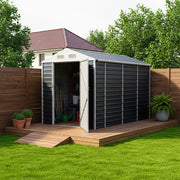 Garden Metal Shed Storage Tools Shed 6x4.2/8.2/10ft Waterproof with Door & Vents