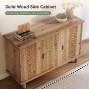 Farmhouse Solid Wood Sideboard Buffet Cabinet with 3 Doors & Storage for Kitchen