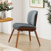 Modern Accent Chair Upholstered Side Chair with Curved Backrest-Brown