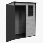 5X3FT Plastic Garden Shed with Floor & Window Lockable Outdoor Storage House UK