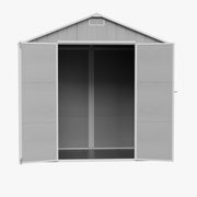 8 X 4FT Plastic Garden with Double Doors Lockable Outdoor Storage Shed W/ Window