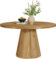 47.24 Inch Solid Wood Round Dining Table Farmhouse Kitchen Table for 4-6 People