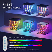 5-Tier Small Display Cabinet with Glass Doors & RGB Lights for Action Figures