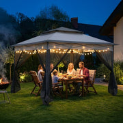 3.3x3.3m Pop Up Gazebo Garden Party Canopy Tent with Removable Mesh Sidewall UK