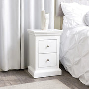 White 2 Drawer Bedside Table storage bedroom furniture side table