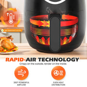 2.8L Mini Air Fryer 800W Low Fat Oil free Healthy Oven Frying Kitchen Cooker