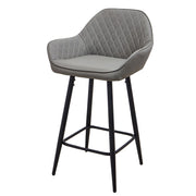 Set of 2 Bar Stools PU Leather Seat Bar Chair for Home Breakfast Kitchen Counter