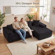 JUMBO CORD MODULAR L SHAPE CORNER SOFA 4 SEATER FURNITURE SETTEE SUITE POUFFE UK