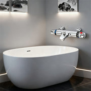 Thermostatic Mixer Tap, Chrome Bath Shower Valve Bar for Bathroom, UK Model