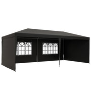 6m x 3m Garden Gazebo Marquee Canopy Party Tent Canopy Patio Dark Grey Outsunny