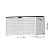 XLARGE Plastic Storage Box Bench Outdoor Garden Cushion Chest Utility Shed Wheel