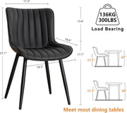 Set of 2 Faux Leather Dining Chairs High Back Padded Metal Leg Kitchen Chairs UK