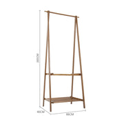 Heavy Duty Wooden Hanging Clothes Garment Rail Corner Open Wardrobe Storage Rack