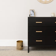 Large Shiny Gold Metal Fluted Planter / Waste Bin - 18cm