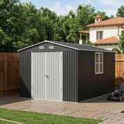 12 x 10ft Garden Shed Lockable Door Apex Roof Outdoor Tool Storage House Shed UK