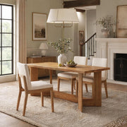 63-Inch Solid Wood Dining Table Modern Rectangular Kitchen Table for 4-6 People