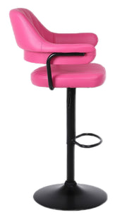 SET OF 2 PLUSH BAR STOOLS, GAS LIFT, BREAKFAST KITCHEN BAR PADDED ARMS & BACK
